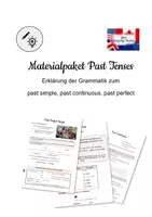 Vorschau - Stundenentwürfe - Materialpaket Past Tenses (past simple, continuous, perfect, irregular verbs) - Deckblatt