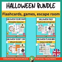 Vista previa - Unidades / Secuencias / Situaciones de Aprendizaje - Halloween Bundle | ESL printable activities | K - Grade 4 - Portada
