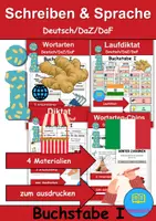 Vorschau - Arbeitsblätter - Materialpaket - Schreiben und Sprache Thema Buchstabe I - DaZ/DaF, Deutsch - Deckblatt