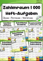 Vorschau - Arbeitsblätter - Materialpaket: Schriftliches Rechnen im Zahlenraum 1000 – Rechnen im Heft | Klasse 3 - Deckblatt