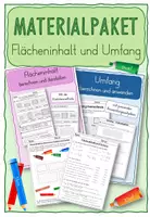 Vorschau - Arbeitsblätter - Materialpaket- Flächeninhalt und Umfang - Deckblatt
