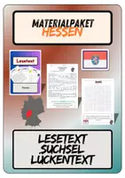 Vorschau - Arbeitsblätter - Materialpaket Hessen | Lesetext + Fragen - Suchsel - Lückentext (inkl. Lösungen) - Deckblatt