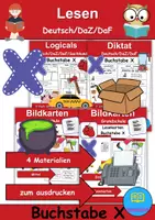 Vorschau - Arbeitsblätter - Materialpaket - Lesen Buchstabe X - DaZ/DaF, Deutsch, Sachunterricht - Deckblatt