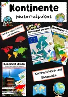 Vorschau - Arbeitsblätter - Kontinente Materialpaket: Europa, Asien, Afrika, Amerika - Deckblatt