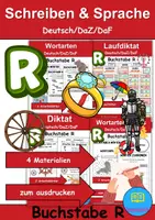 Vorschau - Arbeitsblätter - Materialpaket - Schreiben und Sprache Thema Buchstabe R - DaZ/DaF, Deutsch - Deckblatt