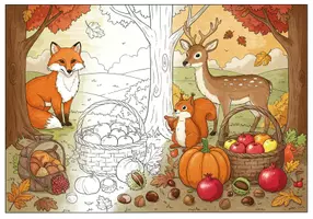 Vorschau - Mal- und Bastelvorlagen - Herbst Ausmalbilder - Deckblatt