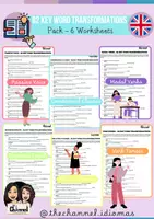 Vorschau - Arbeitsblätter - B2 KEY WORD TRANSFORMATIONS – Pack of 6 Worksheets - Deckblatt