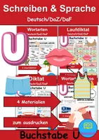 Vorschau - Arbeitsblätter - Materialpaket - Schreiben und Sprache Thema Buchstabe U - DaZ/DaF, Deutsch - Deckblatt