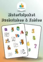 Vorschau - Mal- und Bastelvorlagen - Materialpaket Buchstaben- & Zahlentiere. Illustrationen & Ausmalbilder ohne Hintergrund - Deckblatt