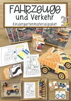 Vorschau - Mal- und Bastelvorlagen - Fahrzeuge und Verkehr Kindergartenmaterialpaket - Deckblatt