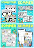 Vorschau - Arbeitsblätter - 6x Rückblick auf die Sommerferien - Kreatives Materialpaket zum Schulstart - Deckblatt