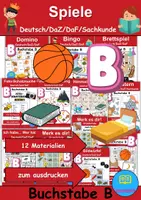 Vorschau - Arbeitsblätter - Materialpaket - Spiele Buchstabe B - DaZ/DaF, Deutsch, Sachunterricht (Grundschule) - Deckblatt