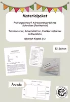 Vorschau - Stundenentwürfe - Materialpaket Postkarten schreiben - Prüfungsentwurf & Tafel- und Arbeitsmaterial - Deckblatt