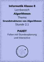 Vorschau - Stundenentwürfe - Informatik 8 - Algorithmen im Alltag Stunde 2.1 Grundstrukturen - PAKET - Deckblatt