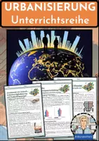 Vorschau - Arbeitsblätter - Urbanisierung und demographischer Wandel - Unterrichtsreihe mit Infotexten, Aufgaben & Lösungen - Erdkunde Klasse 9/10 - Deckblatt