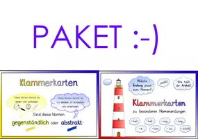 Vorschau - Stationenlernen - PAKET Klammerkarten zu Nomen - Deckblatt
