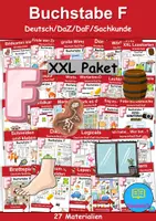 Vorschau - Unterrichtsreihen - Materialpaket - Buchstabe F XXL Paket Wortschatzpaket - DaZ/DaF, Deutsch, Sachunterricht (Grundschule) - Deckblatt