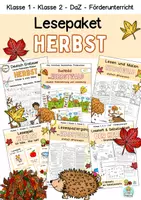 Vorschau - Unterrichtsreihen - Lesen lernen Herbst Klasse 1, Klasse 2, DaZ, Förderunterricht (Materialpaket) - Deckblatt