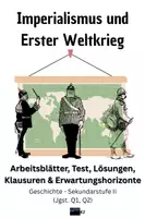 Vorschau - Arbeitsblätter - MATERIALPAKET "Imperialismus & Erster Weltkrieg" -- Arbeitsblätter, Test und Klausuren-Sammlung mit Erwartungshorizonten -- Karikaturen & Textquellen -- Julikrise, Kriegsschuldfrage, Versailler Vertrag u.a. - Deckblatt