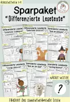 Vorschau - Arbeitsblätter - Wachsendes Sparpaket - "Differenzierte Lesetexte" I Kl. 1-4 - Deckblatt