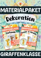 Vorschau - Mal- und Bastelvorlagen - Materialpaket - Dekoration für die Giraffenklasse - Deckblatt