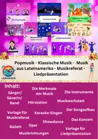 Vorschau - Arbeitsblätter - Popmusik_Klassische Musik_Lateinamerikanische Musik_Musikreferat_Liedpräsentation - Deckblatt