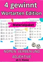 Vorschau - Spiele - 4 gewinnt Wortarten Edition - Nomen, Verben, Adjektive MATERIALPAKET - Deckblatt