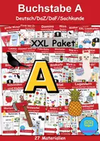 Vorschau - Unterrichtsreihen - Materialpaket - Buchstabe A XXL Paket Wortschatzpaket - DaZ/DaF, Deutsch, Sachunterricht (Grundschule) - Deckblatt