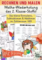 Vorschau - Arbeitsblätter - backtoschool MEGA Paket: RECHNEN UND MALEN - Für die 3. Klasse! Wiederholung der 2.Klasse! - Deckblatt