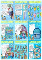 Vorschau - Mal- und Bastelvorlagen - Bastelprojekte für die Einschulung - Wachsendes Kunst Materialpaket für den Schulstart - Deckblatt