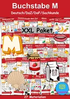 Vorschau - Unterrichtsreihen - Materialpaket - Buchstabe M XXL Paket Wortschatzpaket - DaZ/DaF, Deutsch, Sachunterricht (Grundschule) - Deckblatt