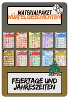 Vorschau - Spiele - Materialpaket 10x Würfelgeschichten - Feiertage & Jahreszeiten + Vorlage und Wortspeicher - Deckblatt