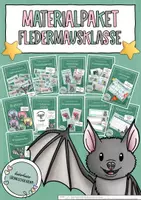 Vorschau - Poster - Fledermausklasse Materialpaket – Klassenzimmer Deko Grundschule Klasse 1 | Klassentier Fledermaus | Classroom Management | Organisation & Einschulung - Deckblatt