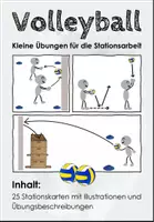 Vorschau - Stationenlernen - Materialpaket. Volleyball. Kleine Übungen für die Stationsarbeit. 25 Stationskarten - Deckblatt