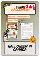 Vorschau - Arbeitsblätter - Basic Bundle - Halloween in Canada | Reading Comprehension - Close Text - Deckblatt