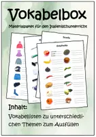Vorschau - Arbeitsblätter - Materialpaket. 140 italienische Vokabeln mit Bildern - Deckblatt
