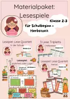 Vorschau - Spiele - Materialpaket: Lesespiele Klasse 2-3, Schulbeginn und Herbst - Deckblatt