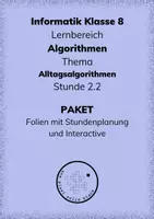Vorschau - Stundenentwürfe - Informatik 8 - Alltagsalgorithmen 2.2 - PAKET - Deckblatt