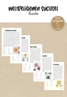 Vorschau - Arbeitsblätter - Weltreligionen Suchsel / Buchstabengitter / Bundle - Deckblatt
