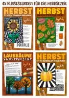 Vorschau - Stundenentwürfe - 4x Kunstprojekte für den Herbst - Kunst Materialpaket - Deckblatt