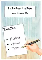 Vorschau - Arbeitsblätter - gemischte Abschreibkarteien ab Klasse 2 - Deckblatt