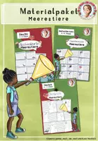 Vorschau - Stationenlernen - Meerestiere Materialpaket | Sachunterricht Klasse 2–4 - Deckblatt