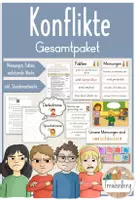 Vorschau - Arbeitsblätter - Konflikte - Meinungen, Fakten, verletzende Worte - GESAMTPAKET - Klasse 3 - Deckblatt