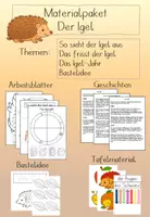 Vorschau - Arbeitsblätter - Materialpaket: Igel - Deckblatt