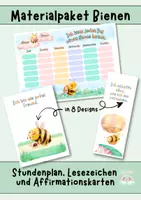 Vorschau - Mal- und Bastelvorlagen - Materialpaket Bienen - Stundenplan, Lesezeichen, Affirmationskarten - Deckblatt