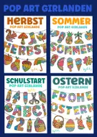 Vorschau - Mal- und Bastelvorlagen - Pop Art Girlanden für das ganze Schuljahr - Wachsendes Kunst Materialpaket - Deckblatt