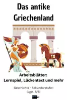 Vorschau - Arbeitsblätter - MATERIALPAKET "Das antike Griechenland" -- Arbeitsblätter für die Sek. I -- Griechische Götter, Mythologie, Attische Demokratie, u.a. - Deckblatt
