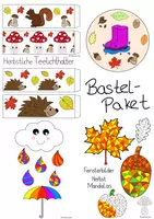 Vorschau - Mal- und Bastelvorlagen - Buntes Herbst - Bastelpaket 🍂🍄 - Deckblatt