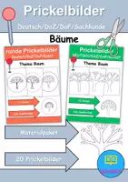 Vorschau - Arbeitsblätter - Prickelbilder / Fensterbilder PAKET Thema Bäume - Grundschule - Bastelvorlagen - Deckblatt