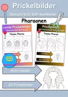 Vorschau - Arbeitsblätter - Prickelbilder / Fensterbilder PAKET Thema Pharaonen - Grundschule - Bastelvorlagen - Deckblatt
